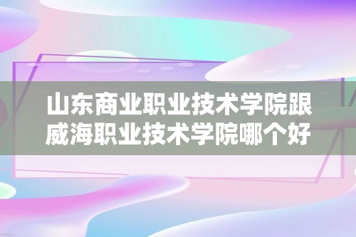 山东商业职业技术学院跟威海职业技术学院哪个好