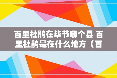 百里杜鹃在毕节哪个县 百里杜鹃是在什么地方（百里杜鹃是在什么地方）