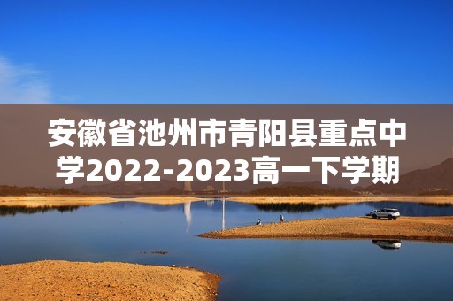 安徽省池州市青阳县重点中学2022-2023高一下学期期中考试历史试题（含解析）