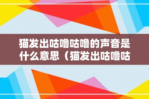 猫发出咕噜咕噜的声音是什么意思（猫发出咕噜咕噜的声音是什么意思）