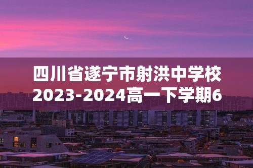 四川省遂宁市射洪中学校2023-2024高一下学期6月期末考试化学试题（强基班）（答案）