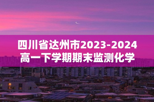 四川省达州市2023-2024高一下学期期末监测化学试题（答案）