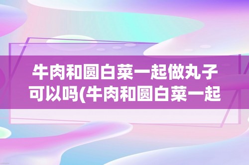 牛肉和圆白菜一起做丸子可以吗(牛肉和圆白菜一起做丸子)