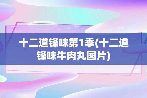 十二道锋味第1季(十二道锋味牛肉丸图片)