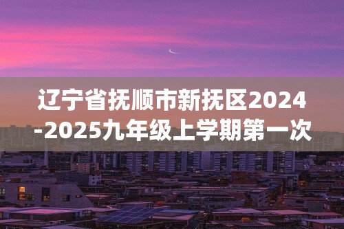 辽宁省抚顺市新抚区2024-2025九年级上学期第一次教学质量检测化学试卷（含答案)