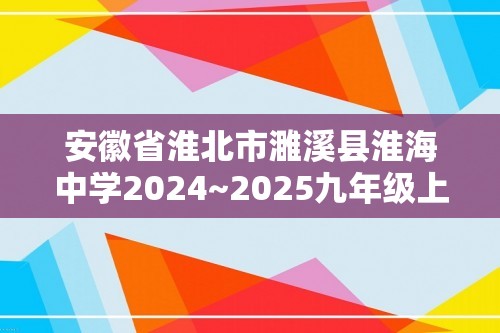 安徽省淮北市濉溪县淮海中学2024~2025九年级上学期化学期中模拟试题（含解析）