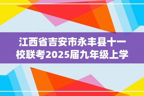 江西省吉安市永丰县十一校联考2025届九年级上学期10月月考化学试卷(答案)