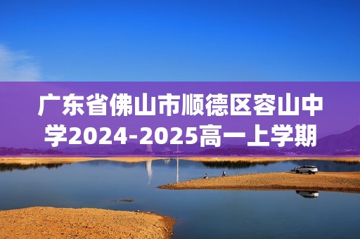 广东省佛山市顺德区容山中学2024-2025高一上学期期中考试  化学试题(无答案)