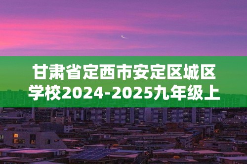 甘肃省定西市安定区城区学校2024-2025九年级上学期10月期中联考化学试题（答案）