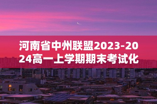 河南省中州联盟2023-2024高一上学期期末考试化学试卷（含解析）