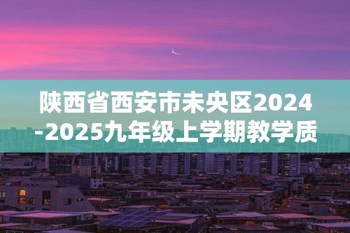 陕西省西安市未央区2024-2025九年级上学期教学质量检测化学试题（图片版无答案）