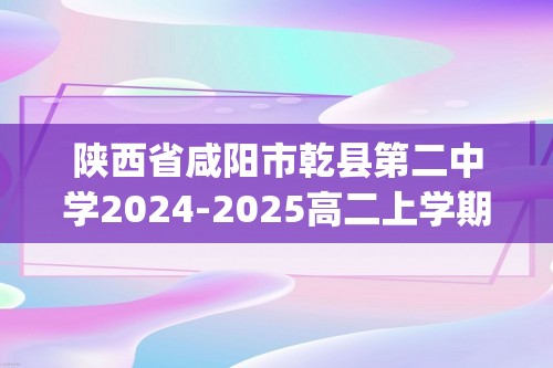 陕西省咸阳市乾县第二中学2024-2025高二上学期第二次阶段性检测数学试卷(含答案)