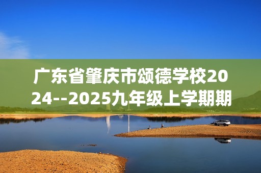 广东省肇庆市颂德学校2024--2025九年级上学期期中考试化学试题（含答案)