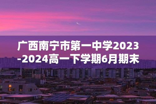 广西南宁市第一中学2023-2024高一下学期6月期末模拟试题