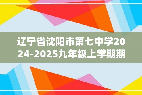 辽宁省沈阳市第七中学2024-2025九年级上学期期中协作体学情调研化学试卷（无答案)