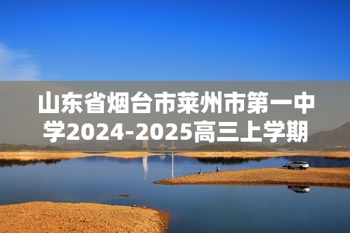 山东省烟台市莱州市第一中学2024-2025高三上学期期中考试 化学试卷（无答案）