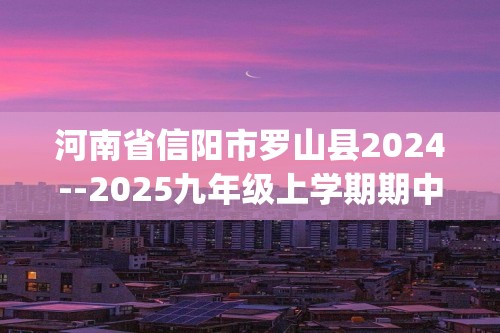 河南省信阳市罗山县2024--2025九年级上学期期中化学试卷(无答案)