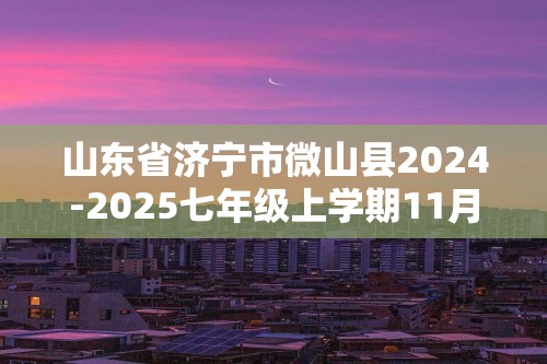 山东省济宁市微山县2024-2025七年级上学期11月期中生物试题（答案）