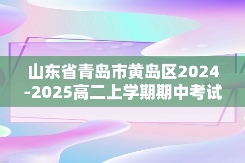 山东省青岛市黄岛区2024-2025高二上学期期中考试  化学试题（答案）