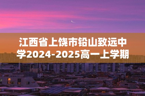 江西省上饶市铅山致远中学2024-2025高一上学期十一月化学自测题（答案）