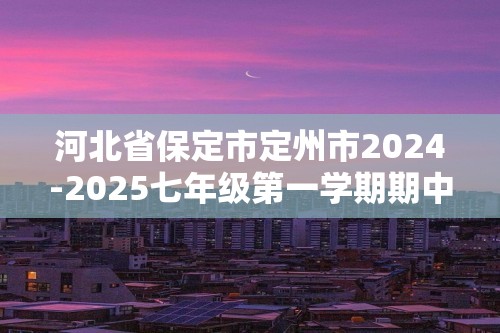 河北省保定市定州市2024-2025七年级第一学期期中质量监测数学试题 （无答案）