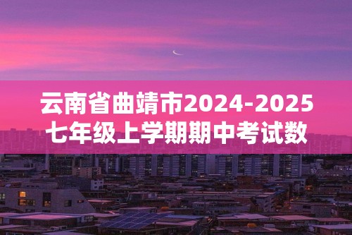 云南省曲靖市2024-2025七年级上学期期中考试数学试卷（含答案）