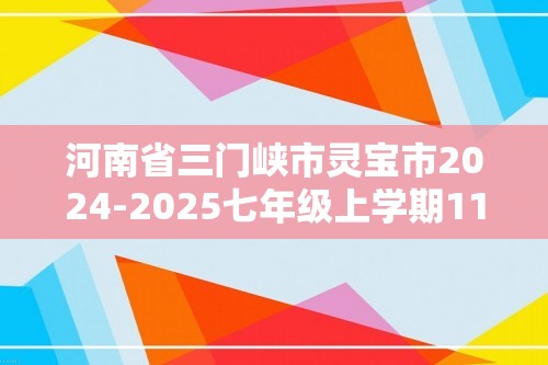 河南省三门峡市灵宝市2024-2025七年级上学期11月期中生物试题（答案）