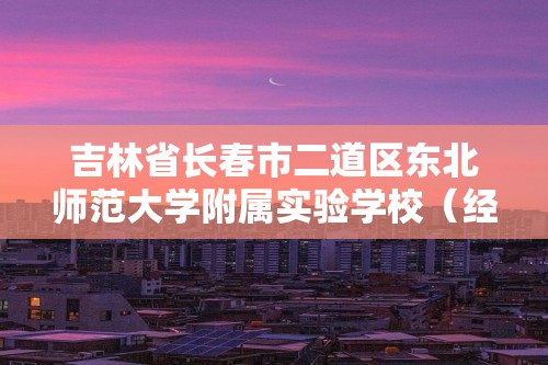 吉林省长春市二道区东北师范大学附属实验学校（经开）2024-2025九年级上学期期中质量调研化学试卷（答案）