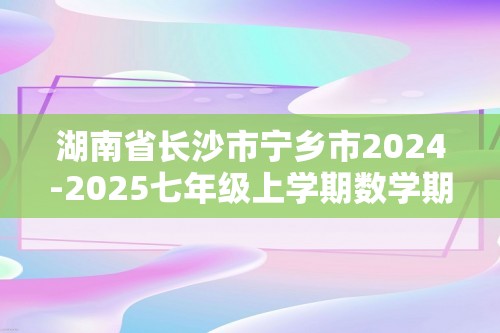 湖南省长沙市宁乡市2024-2025七年级上学期数学期中考试试卷（图片版无答案）