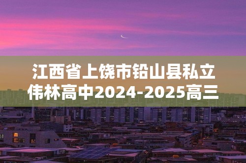 江西省上饶市铅山县私立伟林高中2024-2025高三上学期11月检测化学卷（答案）