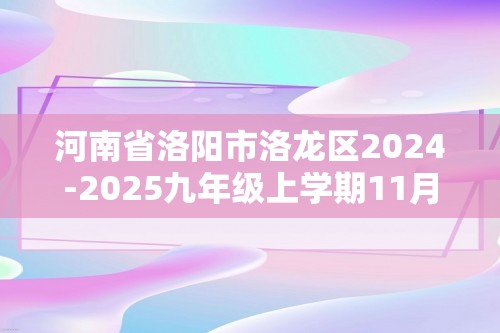 河南省洛阳市洛龙区2024-2025九年级上学期11月期中考试数学试题（含答案）