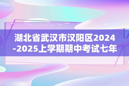 湖北省武汉市汉阳区2024-2025上学期期中考试七年级数学试题（含答案）