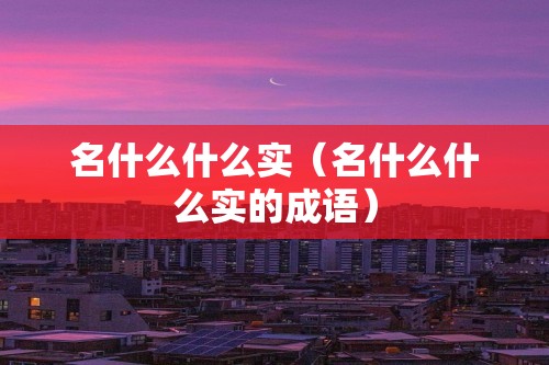 名什么什么实（名什么什么实的成语）