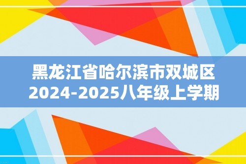 黑龙江省哈尔滨市双城区2024-2025八年级上学期11月期中考试数学试题（含答案）