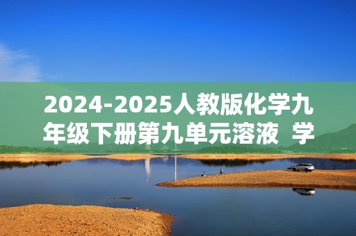 2024-2025人教版化学九年级下册第九单元溶液  学情评估卷（答案）