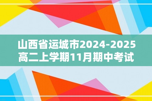 山西省运城市2024-2025高二上学期11月期中考试化学试卷