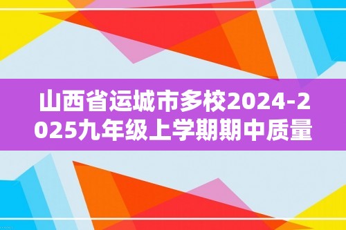 山西省运城市多校2024-2025九年级上学期期中质量监测化学试卷（答案）