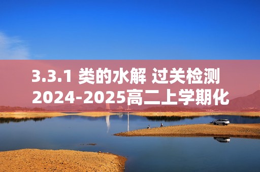 3.3.1 类的水解 过关检测  2024-2025高二上学期化学人教版（2019）选择性必修1