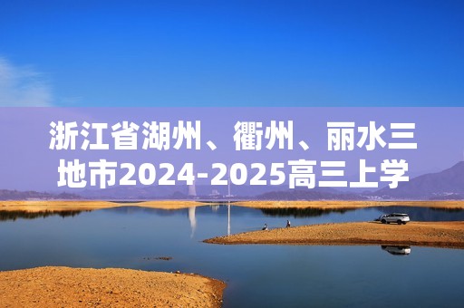 浙江省湖州、衢州、丽水三地市2024-2025高三上学期11月教学质量检测化学试题（答案）