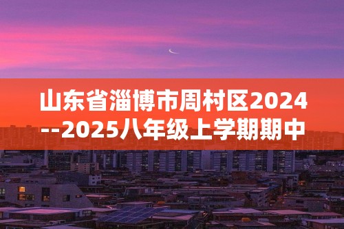 山东省淄博市周村区2024--2025八年级上学期期中考试化学试题（图片版含答案）