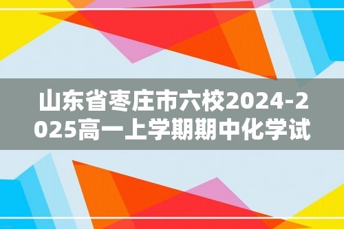 山东省枣庄市六校2024-2025高一上学期期中化学试卷（答案）