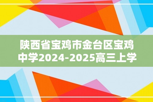 陕西省宝鸡市金台区宝鸡中学2024-2025高三上学期12月月考化学试题（答案）