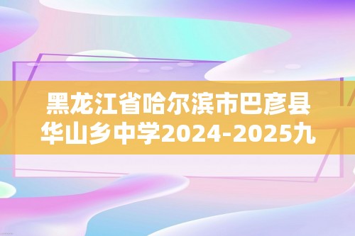 黑龙江省哈尔滨市巴彦县华山乡中学2024-2025九年级上11月第三次月考化学试题（图片版含答案）