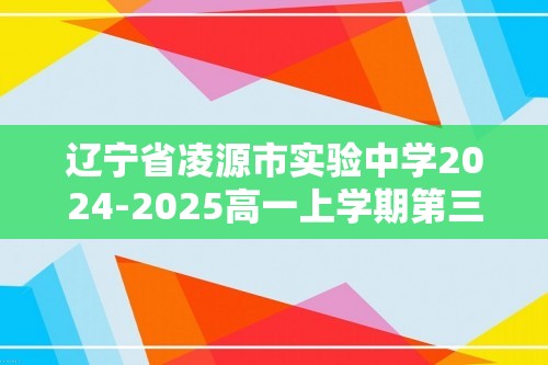 辽宁省凌源市实验中学2024-2025高一上学期第三次月考化学试卷（答案）