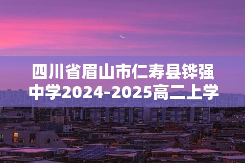 四川省眉山市仁寿县铧强中学2024-2025高二上学期11月期中生物学试题（答案）