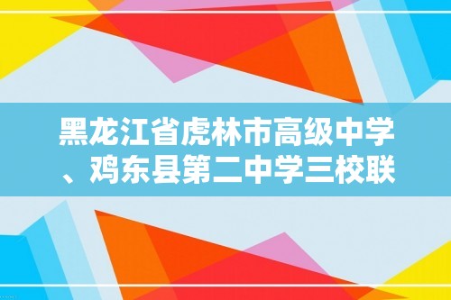 黑龙江省虎林市高级中学、鸡东县第二中学三校联考2024-2025高二上学期期中考试 化学试卷（答案）