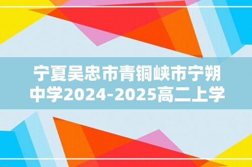 宁夏吴忠市青铜峡市宁朔中学2024-2025高二上学期第二次月考生物试题（答案）