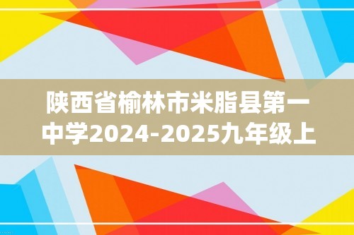 陕西省榆林市米脂县第一中学2024-2025九年级上学期12月月考化学试题(图片版,无答案)