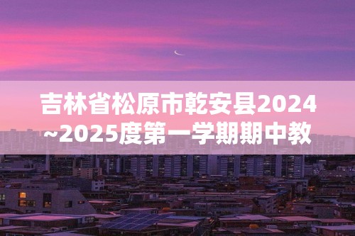 吉林省松原市乾安县2024~2025度第一学期期中教学质量检测   九年级化学试题（答案）