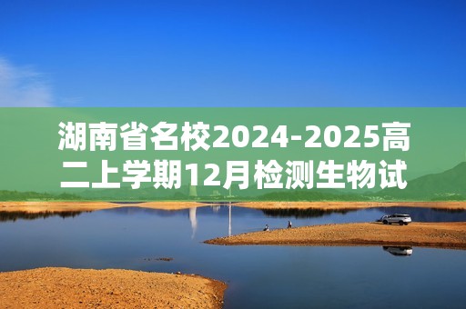 湖南省名校2024-2025高二上学期12月检测生物试题（含解析）